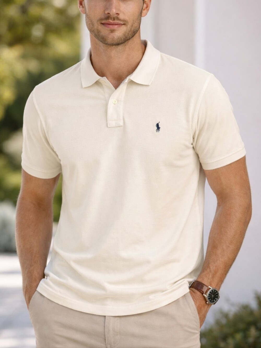 Ralph Lauren Cream Polo Shirt  Size XXL